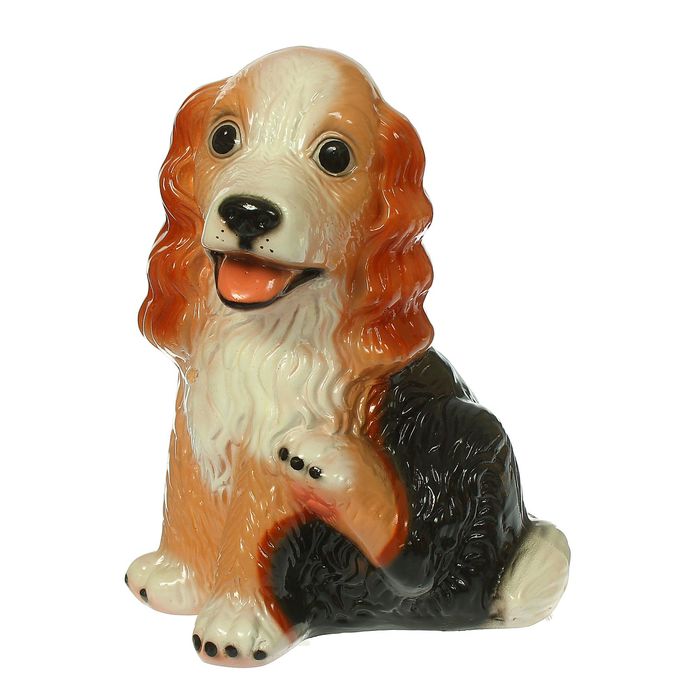 Копилка "Собака спаниэль" большая, глянец, бежевая