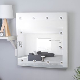 Зеркало, гримерное, настенное, 12 лампочек, 60×60 cм Ош