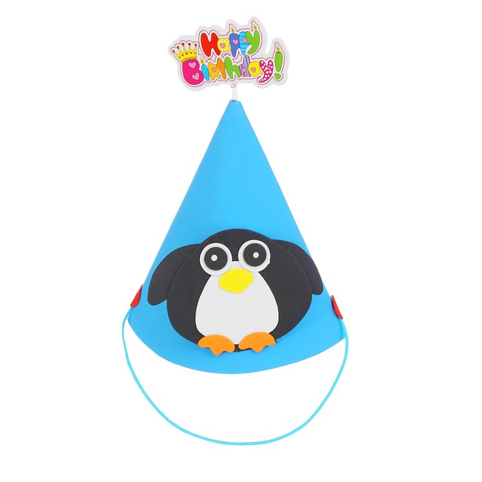 Колпак "С днем рождения" пингвин