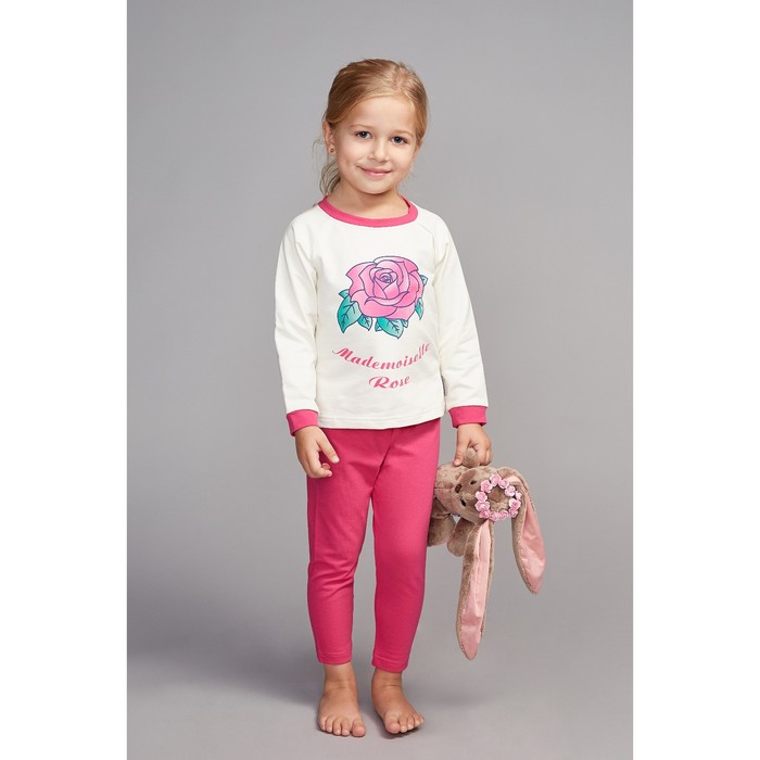 Костюм для девочки "Mademoiselle", рост 98-104 см, цвет молочный/розовый