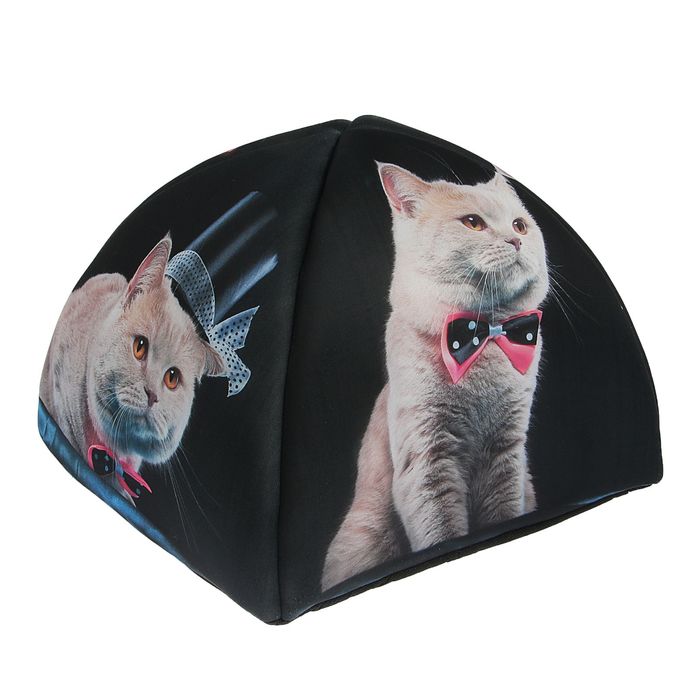 Домик-вигвам "Кот с бабочкой", 40 х 40 х 39 см