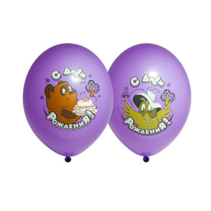 Шар латексный 14" "С днём рождения! Винни-Пух", набор 25 шт., цвета МИКС