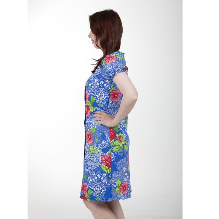 Халат женский на пуговицах PK980/01 васильковый МИКС, размер 44 (88)