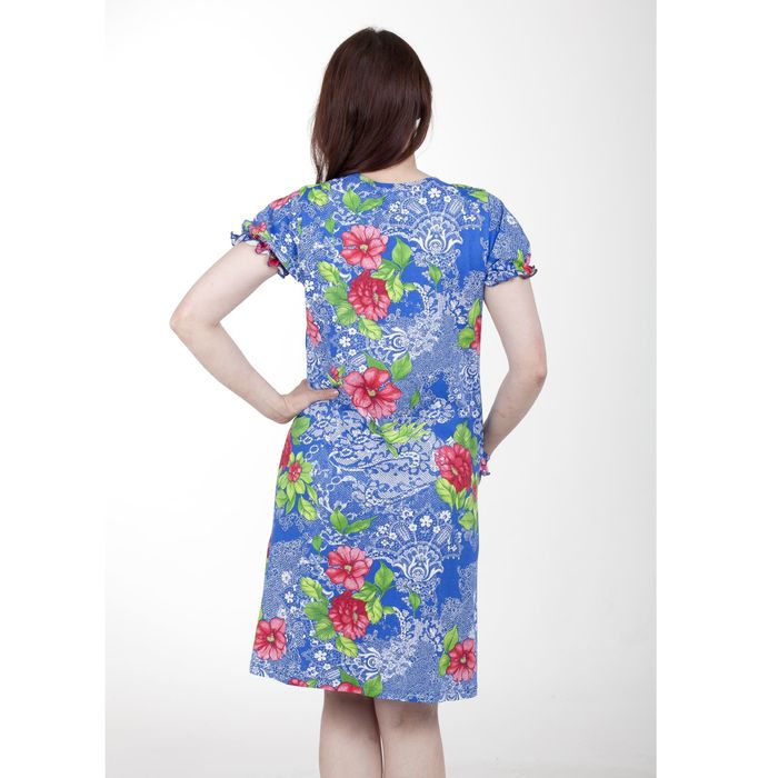 Халат женский на пуговицах PK980/01 васильковый МИКС, размер 44 (88)