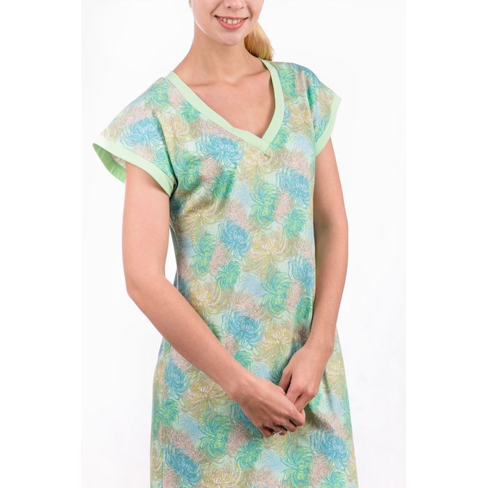 Сорочка женская "Хризантемы", цвет салатовый, размер 50 (арт. ML2537/01)