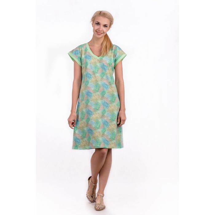 Сорочка женская "Хризантемы", цвет салатовый, размер 54 (арт. ML2537/01)