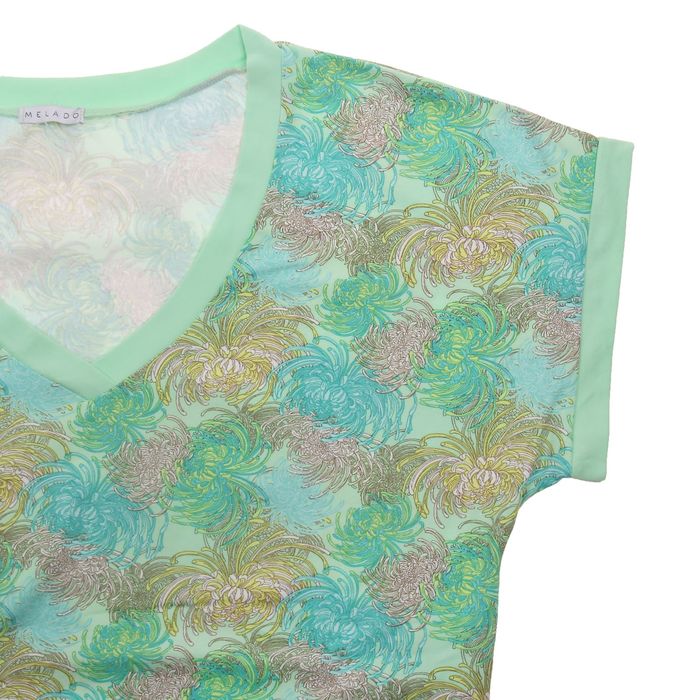 Сорочка женская "Хризантемы", цвет салатовый, размер 48 (арт. ML2537/01)