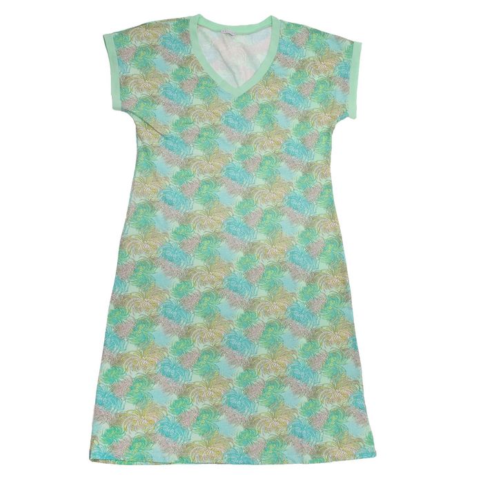 Сорочка женская "Хризантемы", цвет салатовый, размер 52 (арт. ML2537/01)