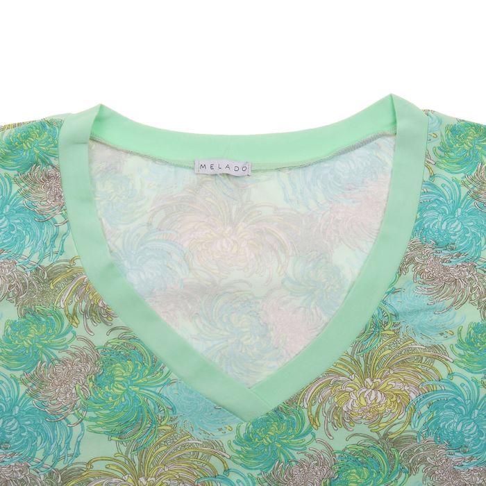 Сорочка женская "Хризантемы", цвет салатовый, размер 52 (арт. ML2537/01)