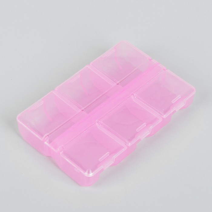 Контейнер для бисера, 9x6x1,8см, цвет розовый