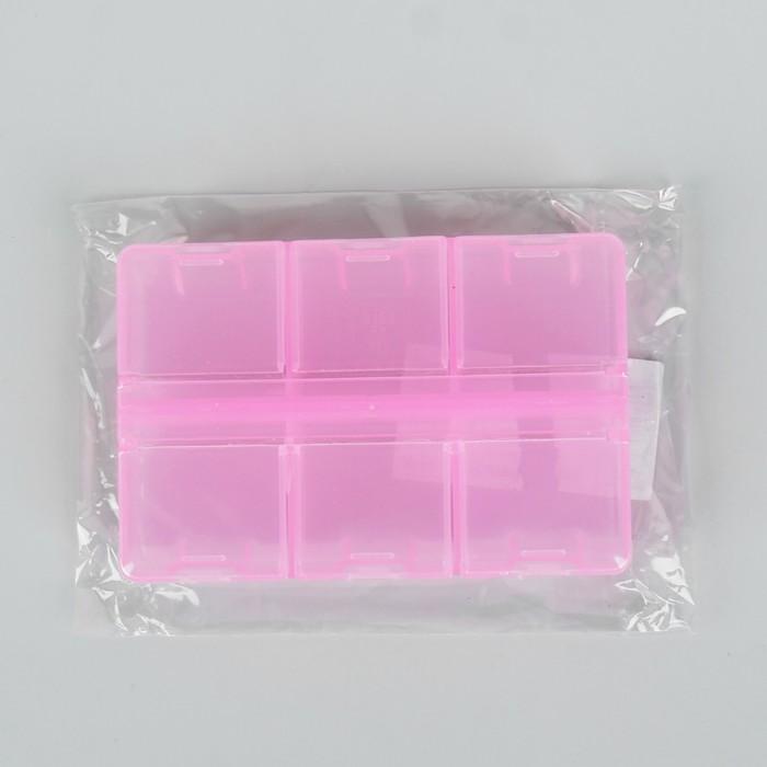Контейнер для бисера, 9x6x1,8см, цвет розовый