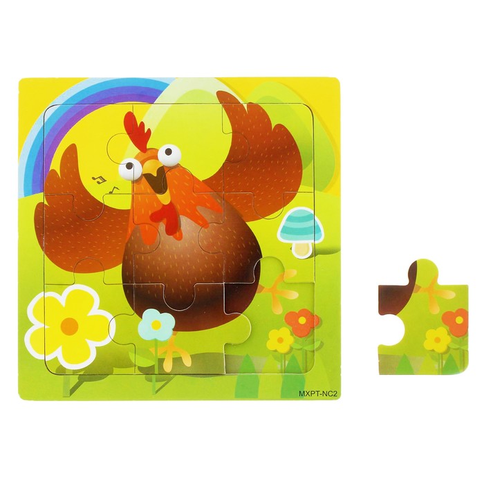 Пазл малый "Весёлая курочка", 9 элементов