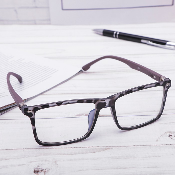 Очки "Прямоугольные" компьютерные, пластик матовый, цвет МИКС, отгибающаяся дужка