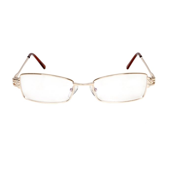 Очки "Прямоугольные" в металле, линза пластик, цвет МИКС, узор на дужке, -1