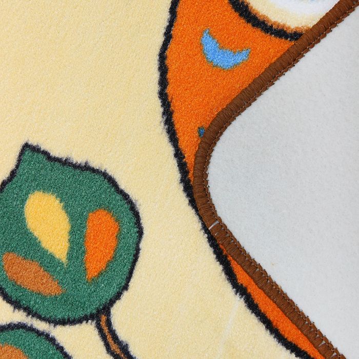 Ковер велюровый Сова, размер 80х120 см, цвет бежевый, полиамид