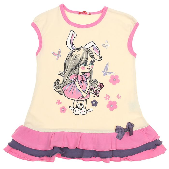 Платье для девочек, рост 86-92 см, возраст 1 год, цвет кремовый