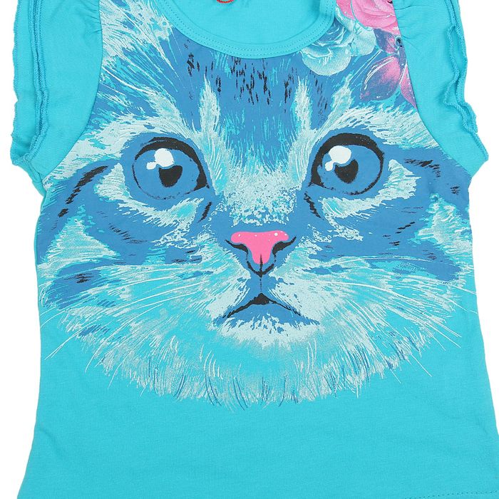 Комплект для девочек (футболка + юбка), рост 92-98 см, возраст 2 года, цвет бирюзовый