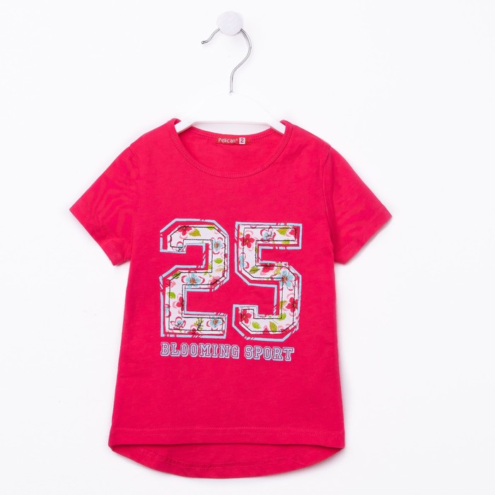 Футболка для девочек, рост 98-104 см, возраст 3 года, цвет малиновый