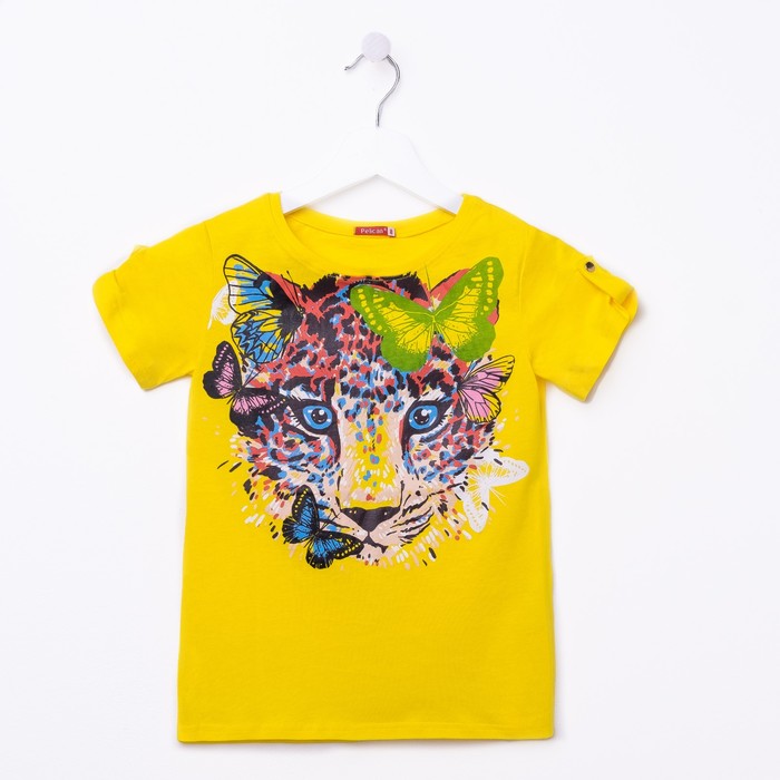 Футболка для девочек, рост 122-128 см, возраст 7 лет, цвет светло-жёлтый