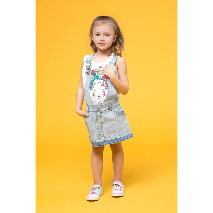 Сарафан для девочки, рост 110-116 см, цвет белый