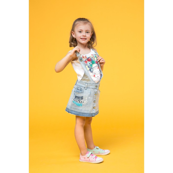 Сарафан для девочки, рост 110-116 см, цвет белый