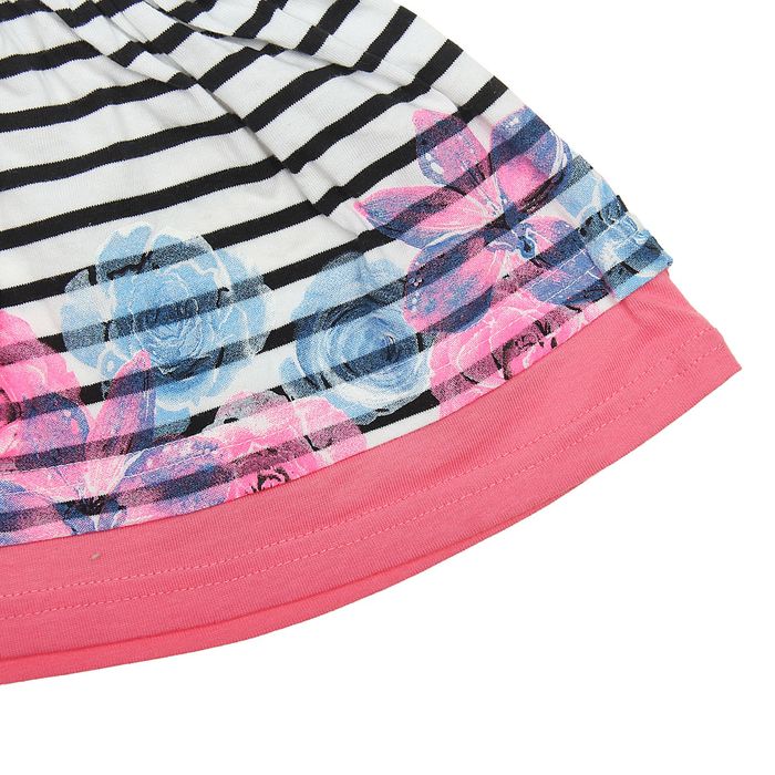 Комплект для девочек (футболка + юбка), рост 104-110 см, возраст 4 года, цвет ярко-розовый