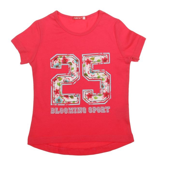 Футболка для девочек, рост 86-92 см, возраст 1 год, цвет малиновый