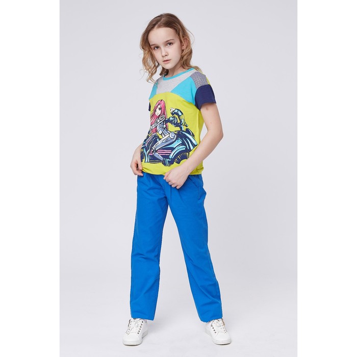 Футболка для девочки, рост 146-152 см, цвет лайм