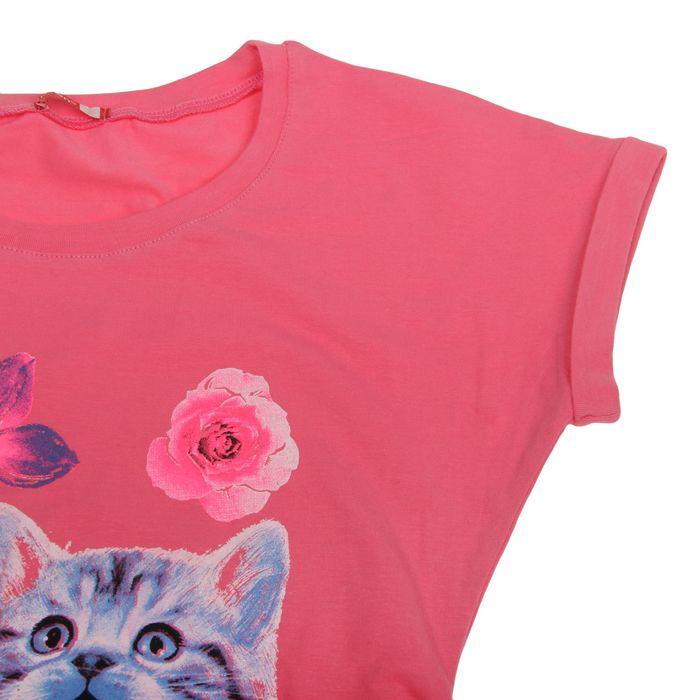 Комплект для девочек (футболка + брюки), рост 140-146 см, возраст 10 лет, цвет ярко-розовый
