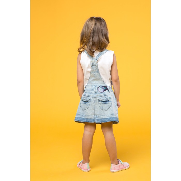 Сарафан для девочки, рост 98-104 см, цвет белый