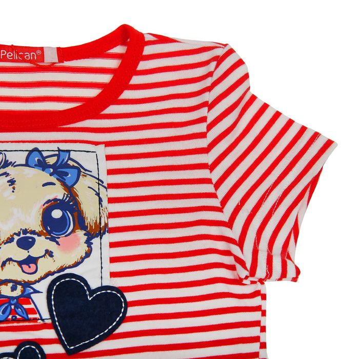 Комплект для девочек (футболка + бриджи), рост 92-98 см, возраст 2 года, цвет красный