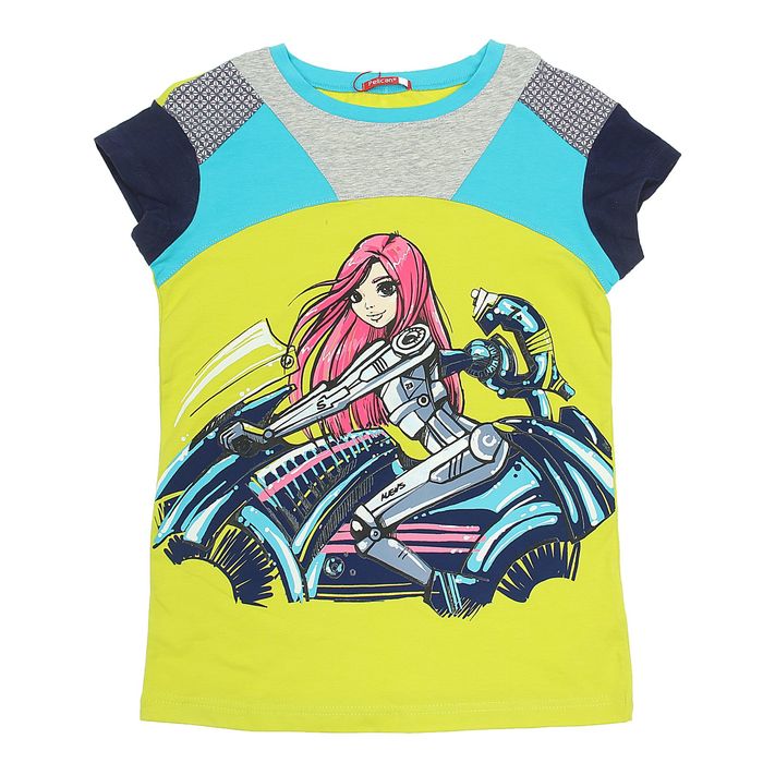 Футболка для девочки, рост 158-164 см, цвет лайм