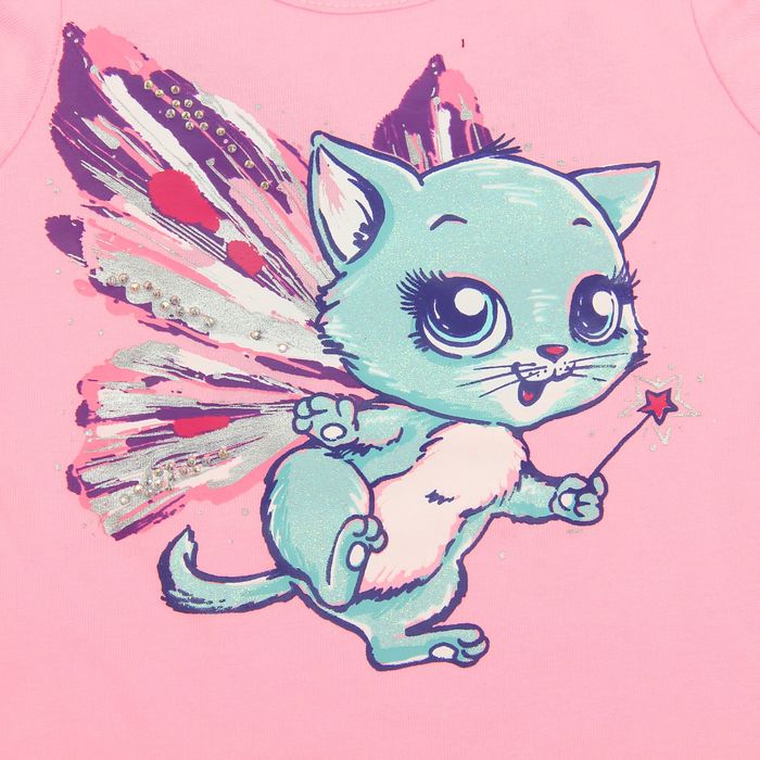 Комплект для девочек (футболка + юбка), рост 92-98 см, возраст 2 года, цвет розовый