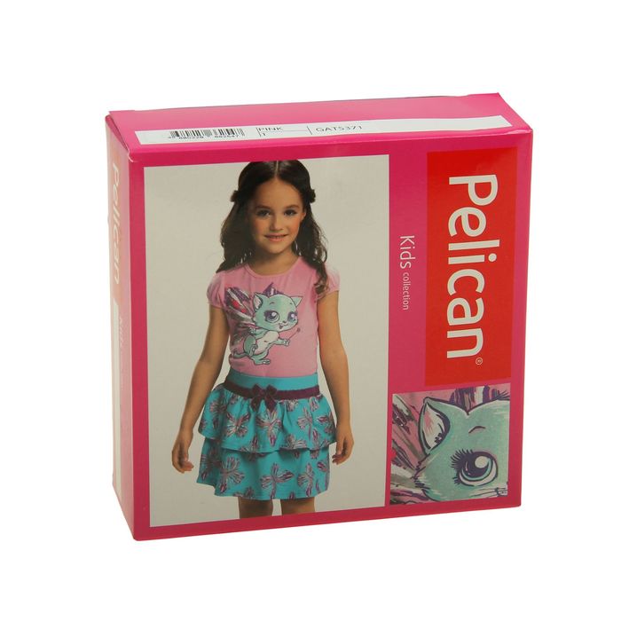 Комплект для девочек (футболка + юбка), рост 92-98 см, возраст 2 года, цвет розовый