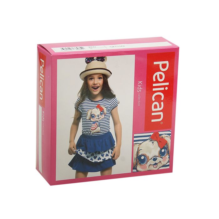 Комплект для девочек (футболка + юбка), рост 86-92 см, возраст 1 год, цвет красный