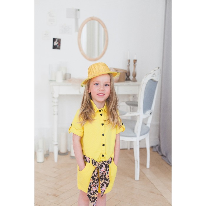 Платье для девочек, рост 104-110 см, возраст 4 года, цвет жёлтый