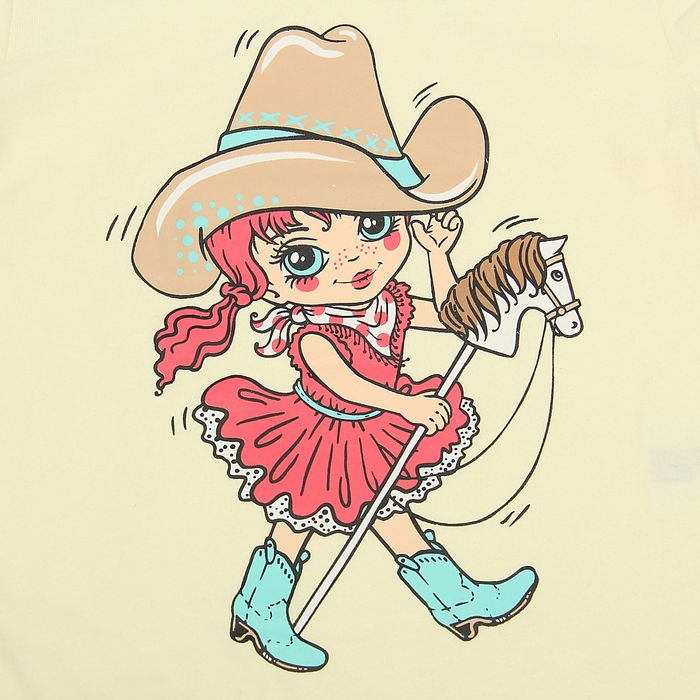 Комплект для девочек (футболка + юбка), рост 92-98 см, возраст 2 года, цвет кремовый