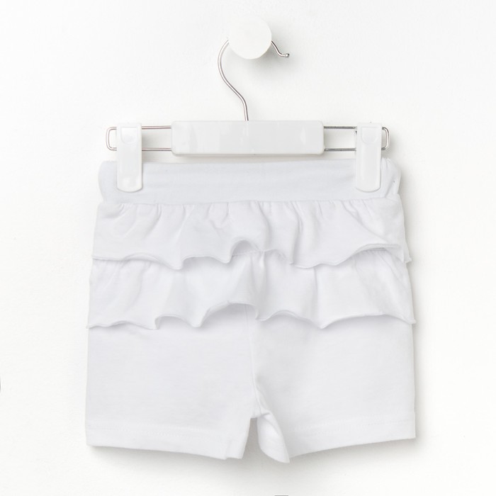 Шорты для девочек, рост 86-92 см, возраст 1 год, цвет белый