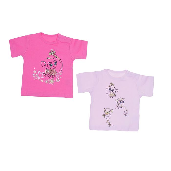 Футболка детская, возраст 3-6 месяцев, короткими рукавами цвет мульти