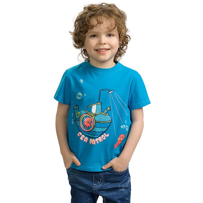 Футболка для мальчиков, рост 86-92 см, возраст 1 год, цвет голубой