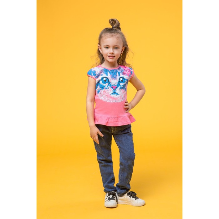Футболка для девочек, рост 98-104 см, возраст 3 года, цвет ярко-розовый