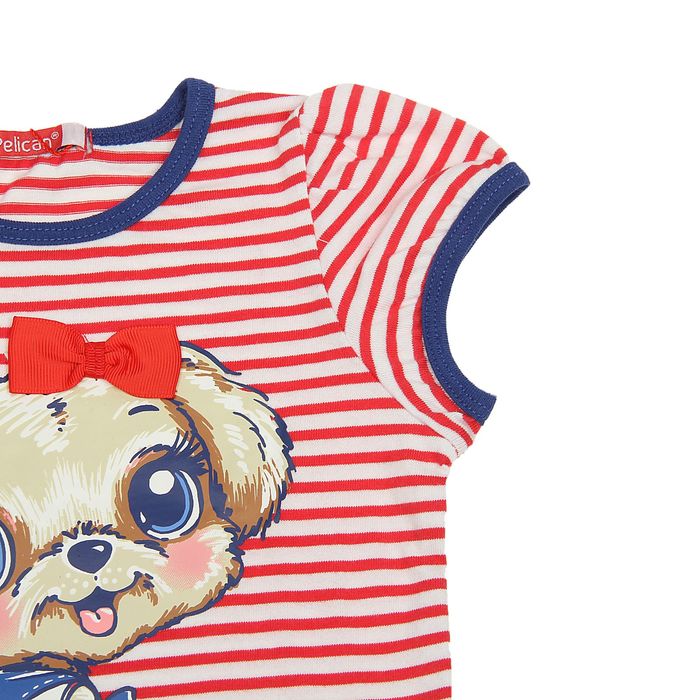 Комплект для девочек (футболка + юбка), рост 98-104 см, возраст 3 года, цвет красный