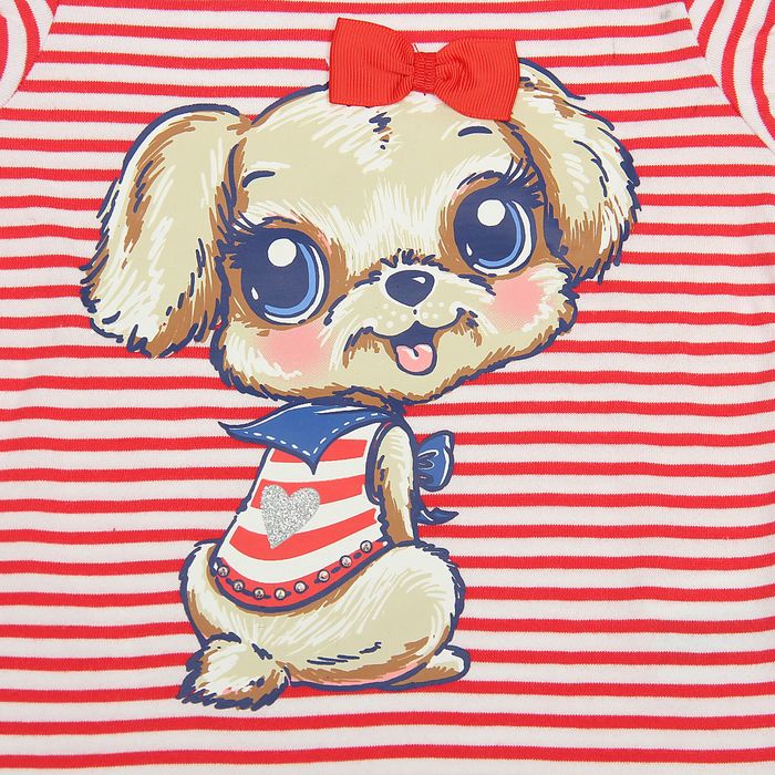 Комплект для девочек (футболка + юбка), рост 98-104 см, возраст 3 года, цвет красный