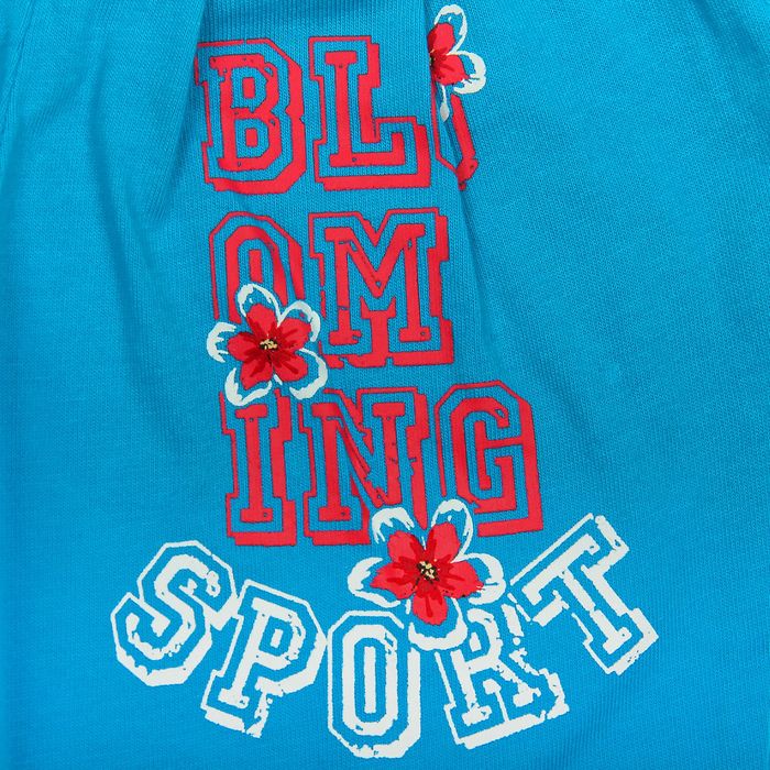 Комплект для девочек (футболка + бриджи), рост 92-98 см, возраст 2 года, цвет бирюзовый