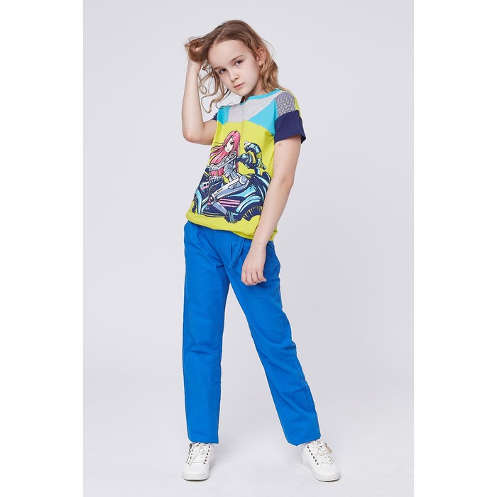 Футболка для девочки, рост 122-128 см, цвет лайм