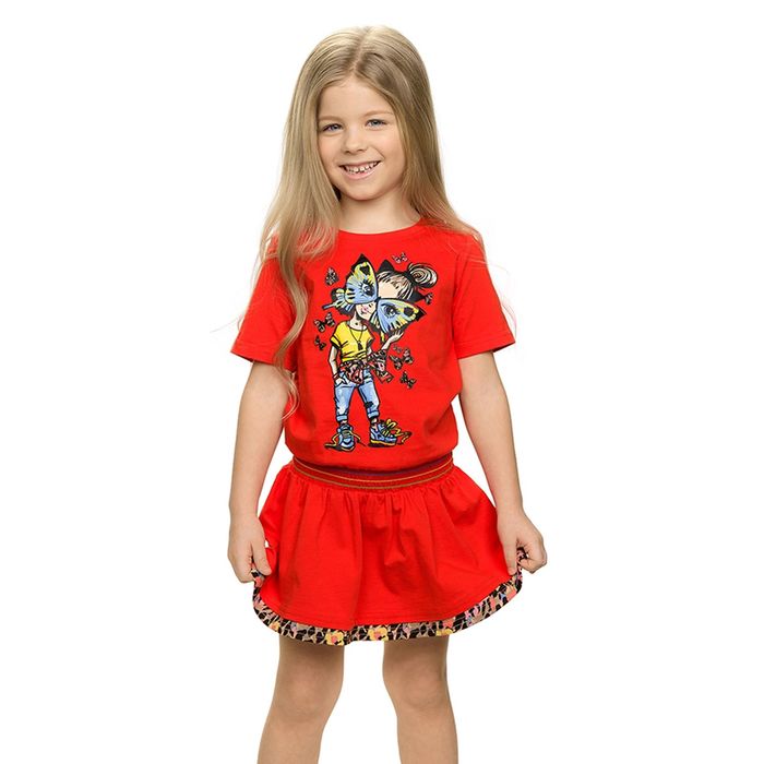 Платье для девочек, рост 104-110 см, возраст 4 года, цвет красный