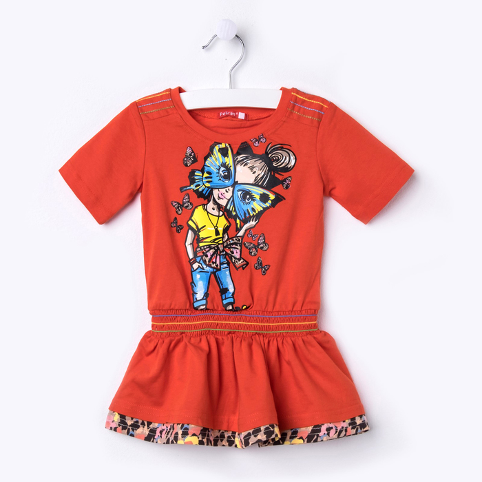 Платье для девочек, рост 86-92 см, возраст 1 год, цвет красный