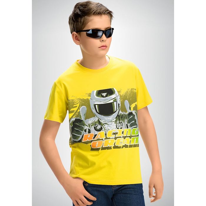 Футболка для мальчиков, рост 122-128 см, возраст 7 лет, цвет жёлтый