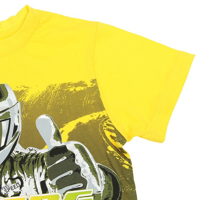 Футболка для мальчиков, рост 122-128 см, возраст 7 лет, цвет жёлтый