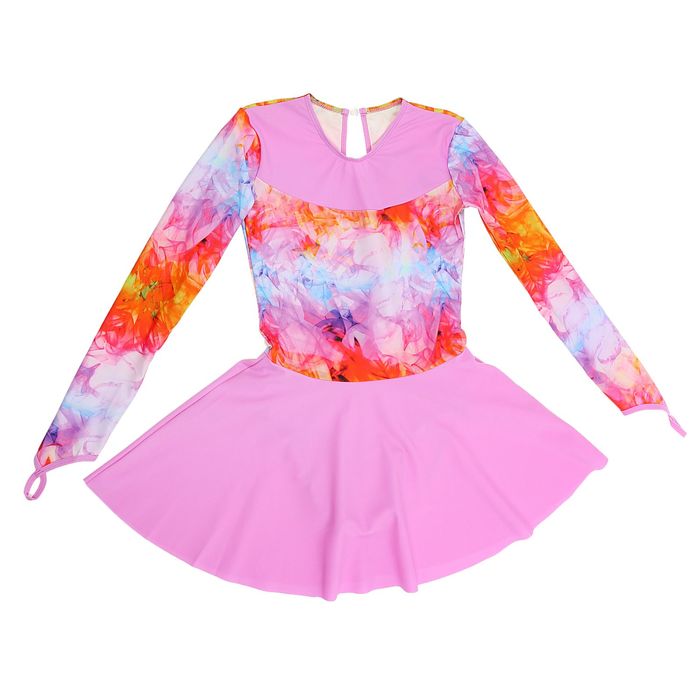 Костюм гимнастический "Браво", с длинным рукавом, юбка, размер 38, цвет 1